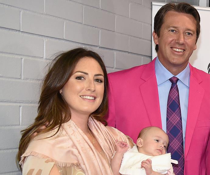 [Four-month-old Madison](http://www.womansday.com.au/celebrity/australian-celebrities/glenn-and-sara-mcgrath-welcome-their-first-child-13579) attended her first public event with proud mum and dad for the annual Jane McGrath Day in Sydney.
