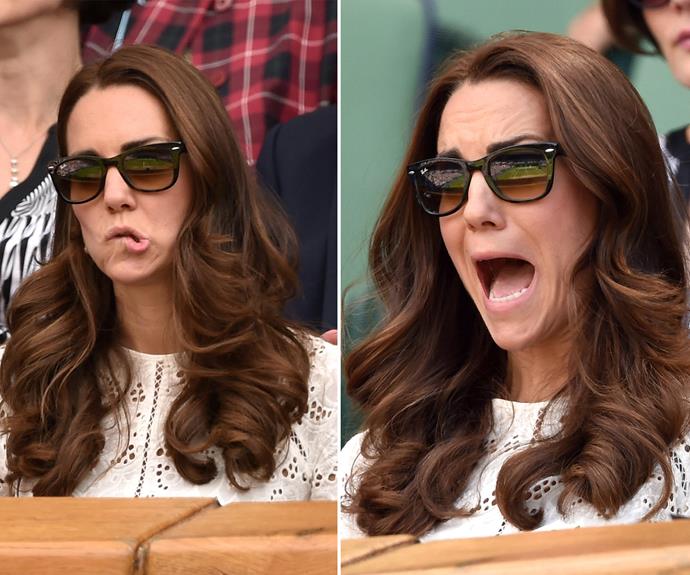 **Passionate spectator:** As an avid sports fan, when Kate watches a match she gets *very* into it and we love it!