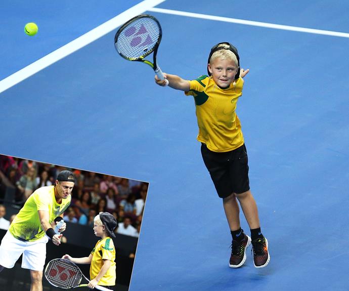 C'mon! Just like his superstar dad, Cruz is a regular on the courts.