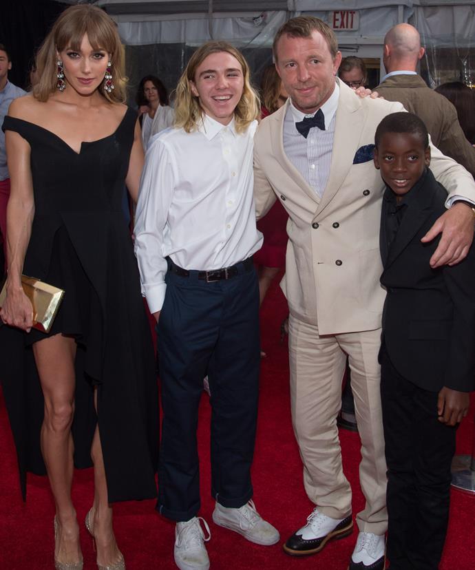Rocco with his father, brother David Banda and stepmum Jacqui Ainsley. Photo: Getty