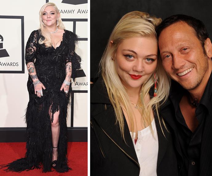 Singer Elle King, who is the daughter of comedian Rob Schneider has been nominated for her hit, *Ex’s & Oh’s* for Best Rock Performance and Best Rock Song.