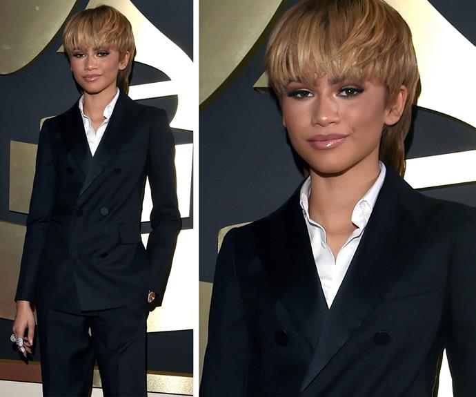 Zendaya, 19, totally owned her androgynous style suit.