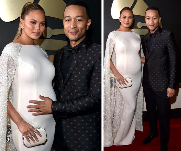 Hollywood dream team Chrissy Teigen and John Legend oozed sophistication. And how amazing does the model's baby bump look in that stylish white gown?!