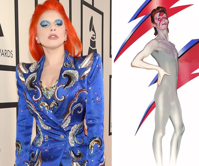 Lady Gaga channels her inner Ziggy Stardust as she gears up for her David Bowie tribute performance.
