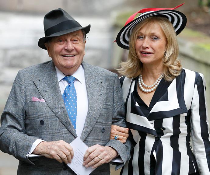 Barry Humphries, pictured with his wife Lizzie Spender, joked he'd got the newlyweds [David Beckham](http://www.womansday.com.au/life/family/david-beckham-devastated-after-romeo-quits-football-14284) as a wedding gift.
