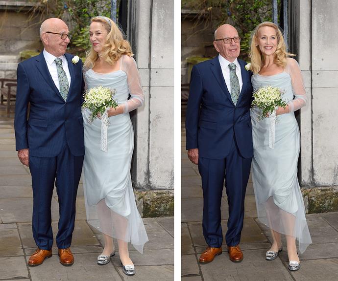 The pair, who have only been together since November, held a civil ceremony on Friday and then a more formal blessing service on Saturday at the journalist's church on Fleet Street.