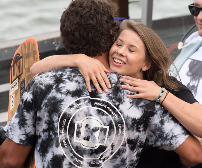 Clearly very pleased to see her main man, Bindi was very excited to unveil what she had planned for the professional wakeboarder...