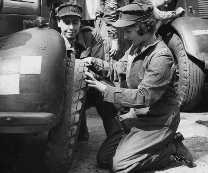 Trading in her royal title for "Second Subaltern Elizabeth Alexandra Mary Windsor" the then-18-year-old trained as a mechanic and driver. Her Majesty performed quite well and is still the only female royal to have entered the army and is the only remaining head of state who served in WWII.