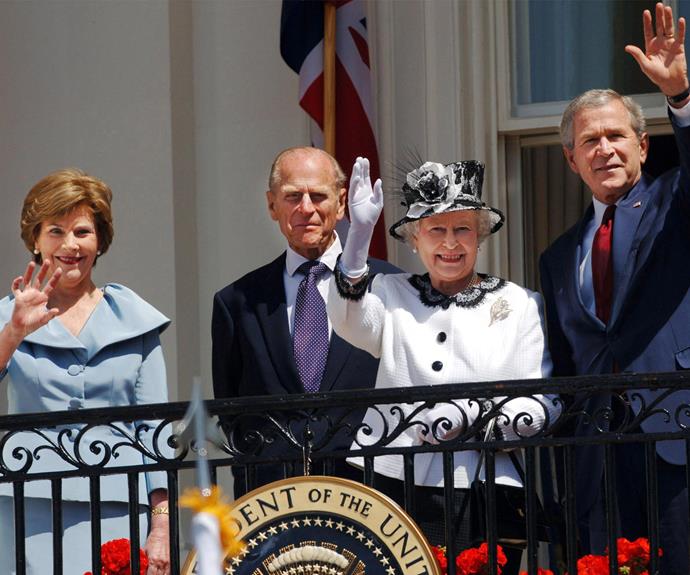 When former US president George Bush's wife, Laura Bush, was spotted reapplying in DC, she simply quipped, "The queen told me it was all right to do it!" **Gallery continues after the video**