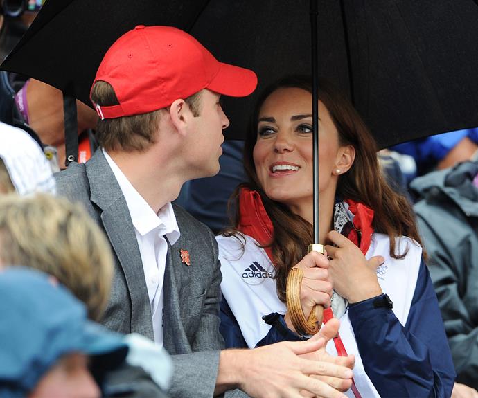 Even in a busy crowd, Kate only has eyes for William.