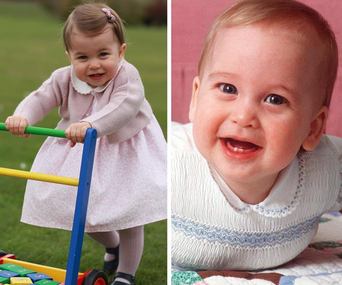 Clearly blue eyes run in the family... Charlotte also reminds us of her dad, Prince William, when he was a bub.