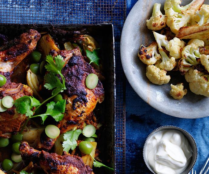 Try this [Moroccan roast chicken and cauliflower from our friends over at Food To Love!](http://www.foodtolove.com.au/recipes/moroccan-roast-chicken-and-cauliflower-30801|target="_blank")