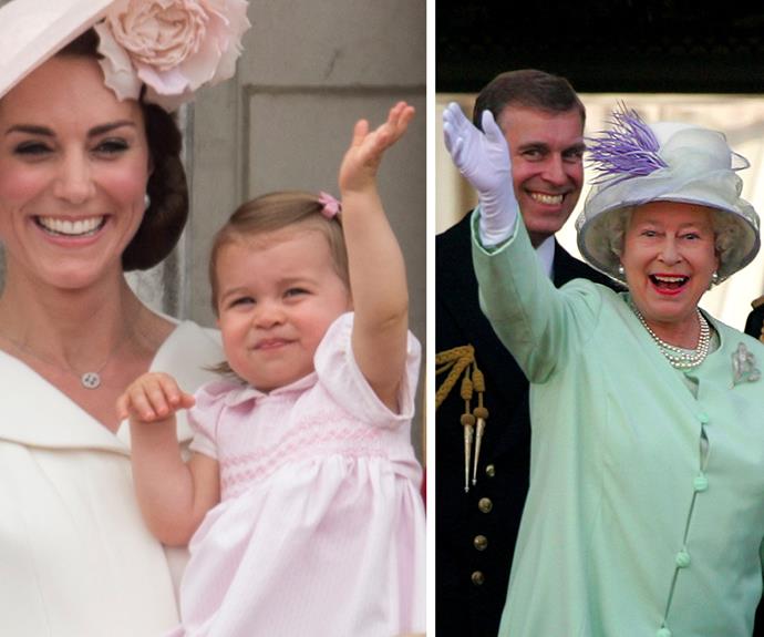 The tiny tot has one thing down pat, the Queen's royal wave.