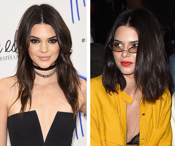 Kendall Jenner also made a drastic change earlier this week, trading in her long waves for an edgy lob.