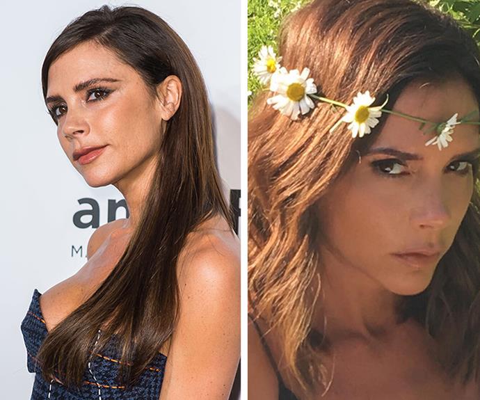 After five years of the same long brunette locks, Victoria Beckham showed off a fresh, lightened lob with a serene snap on Instagram. “#chopchop," the 42-year-old penned.