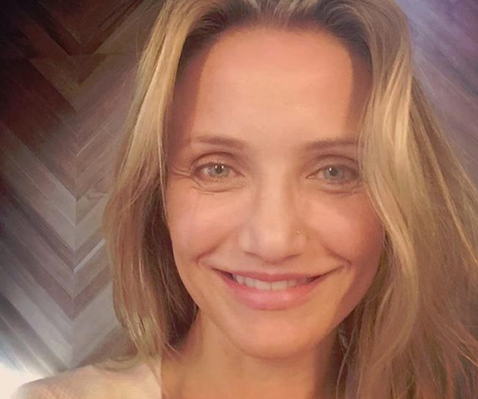In promotion of her feelgood aging book, *The Longevity Book*, the beautiful Cameron Diaz shared this bare-faced snap, proving that she is equally as stunning without makeup, than with.