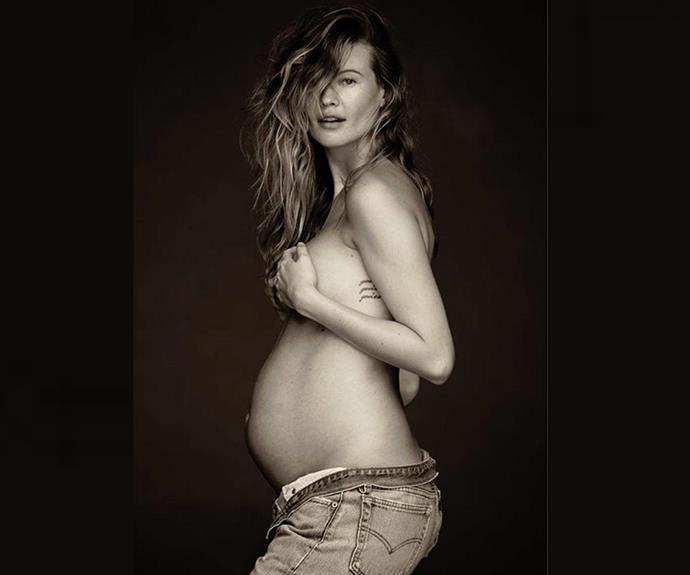 The hot mama-to-be Behati Prinsloo shared this stunning topless shot. And we think her hubby described it perfectly, captioning it, "YOWZA!"