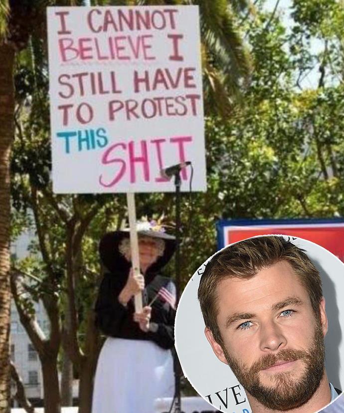 Proud feminist Chris Hemsworth uploaded this image on International Women's Day with the touching caption: "Happy #internationalwomensday to my mum, daughter, wife and all the other incredible, strong , amazing , intelligent women out there."