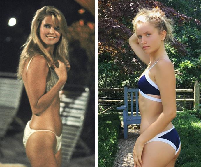 She's a carbon copy! (L-R) Christie, back in 1983 on the set of *National Lampoons Vacation*, has passed on her stunning features to Sailor. **WATCH: Christie reveals her beauty secrets in the next slide. Gallery continues after the video!**