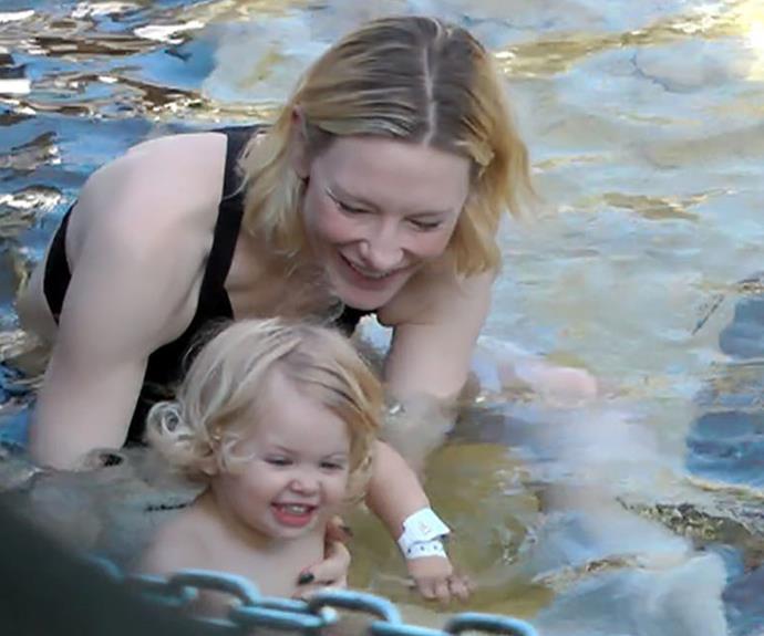 Edith and Cate splash about!