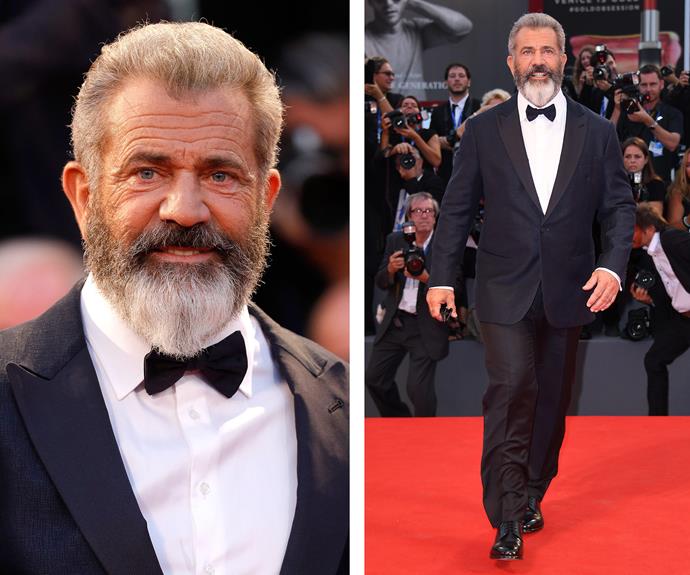 Mel Gibson was bearded and geared up for a star's night out!