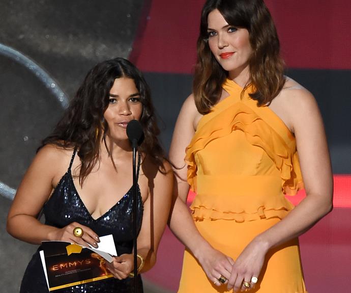 Stunning ladies America Ferrera and Mandy Moore take the stage!