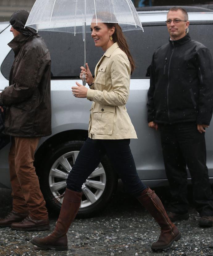 Kate has owned her trusty knee-high boots for 12 years.
