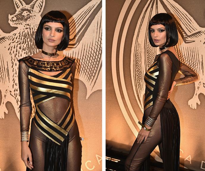 Model-slash-actress Emily Ratajkowski was the Queen of the Nile as she channelled Egyptian beauty Cleopatra.