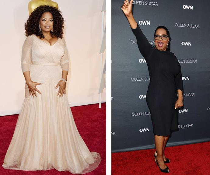 What a difference a year makes! Oprah is yet to reveal her total weightloss so far, but in January, the 62-year-old divulged that she had lost around 11kg since beginning her Weight Watchers routine. **WATCH the talkshow host rave about her new diet in the next slide!**