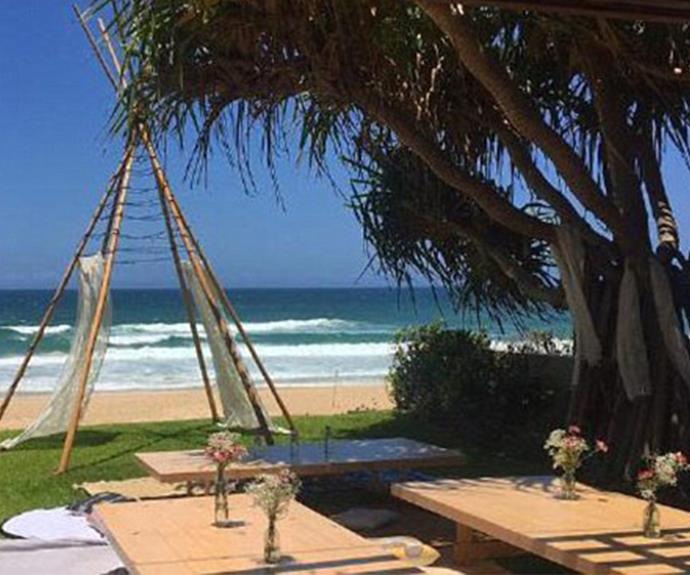 Is this where they wed? One of Margot's pals posted this pic of a stunning beach-side setting.