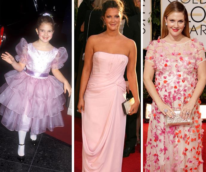 Our favourite flower child! The Golden Globes have documented [Drew Barrymore's](https://www.nowtolove.com.au/tags/drew-barrymore|target="_blank") evolution from an adorable child actress to a talented adult.