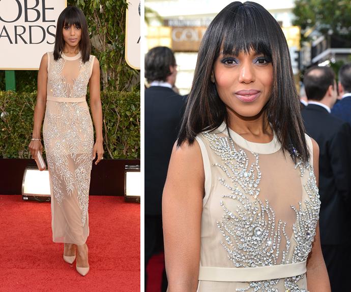 In 2013, Kerry Washington was one of the best dressed beauties in this nude Miu Miu ensemble.