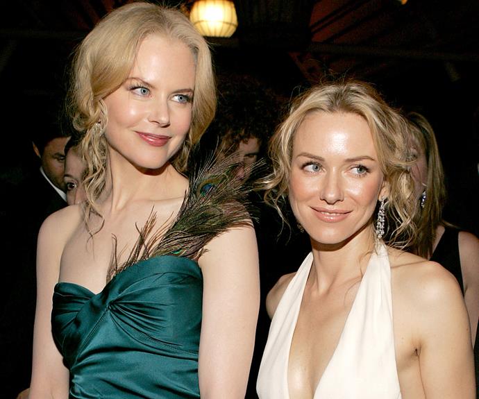 What's an award show without a little Nicole Kidman and Naomi Watts loving? The besties strike a pose at the 2005 after party.
